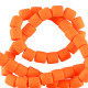 Polymer tube beads 6mm - Neon orange